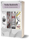 Thriller & Psychological Thriller Bookmark Set | Printable PDF & PNG Downloads