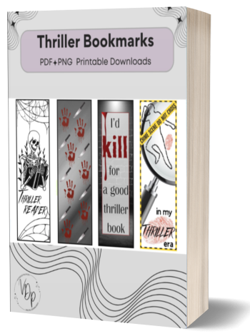 Thriller & Psychological Thriller Bookmark Set | Printable PDF & PNG Downloads